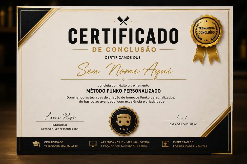 Certificado de Conclusão do Método Funko Personalizado
